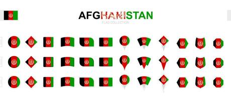 grand collection de afghanistan drapeaux de divers formes et effets. vecteur