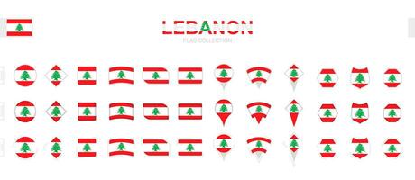 grand collection de Liban drapeaux de divers formes et effets. vecteur