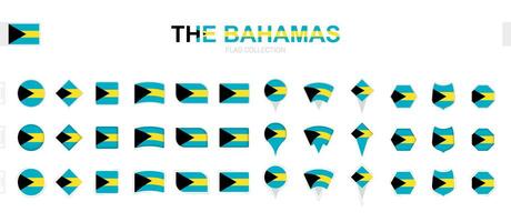 grand collection de le Bahamas drapeaux de divers formes et effets. vecteur