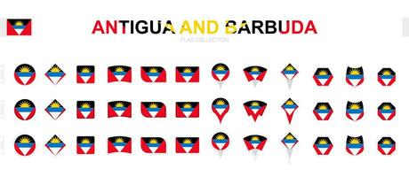 grand collection de antigua et Barbuda drapeaux de divers formes et effets. vecteur
