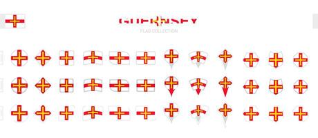 grand collection de Guernesey drapeaux de divers formes et effets. vecteur