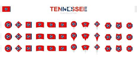 grand collection de Tennessee drapeaux de divers formes et effets. vecteur