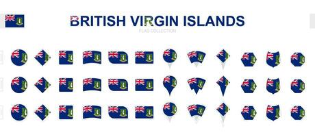 grand collection de Britanique vierge îles drapeaux de divers formes et effets. vecteur