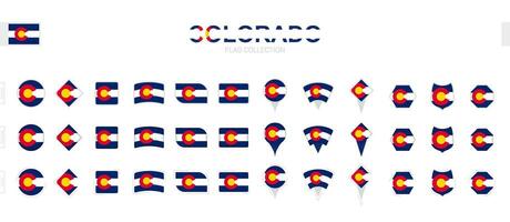 grand collection de Colorado drapeaux de divers formes et effets. vecteur