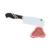 Boucher couteau tranche Viande illustration vecteur