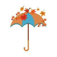 érable l'automne avec parapluie illustration vecteur