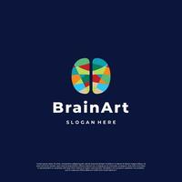 abstrait cerveau logo, cerveau art logo conception illustration vecteur