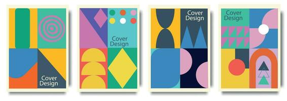 moderne coloré minimal Contexte avec géométrique formes éléments. à la mode brillant couverture, bannière, affiche, brochure. moderne géométrique vecteur