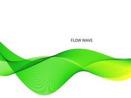 vague élégante qui coule verte dans un motif d'illustration de fond blanc vecteur