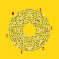 labyrinthe rond abstrait. jeu pour les enfants. casse-tête pour enfants. plusieurs entrées, une sortie. énigme du labyrinthe. illustration vectorielle plane simple isolée sur fond de couleur. avec place pour votre image. vecteur