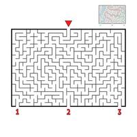 grand labyrinthe rectangulaire abstrait. jeu pour enfants et adultes. casse-tête pour les enfants. trouver la bonne sortie. énigme du labyrinthe. illustration vectorielle plane. vecteur