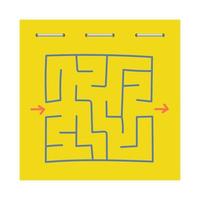 labyrinthe carré. jeu pour les enfants. casse-tête pour les enfants. énigme du labyrinthe. illustration vectorielle plane isolée sur fond blanc. vecteur