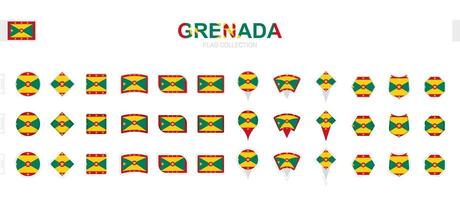 grand collection de Grenade drapeaux de divers formes et effets. vecteur