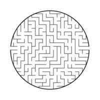 labyrinthe rond abstrait. jeu pour enfants et adultes. casse-tête pour les enfants. énigme du labyrinthe. illustration vectorielle plane isolée sur fond blanc. vecteur