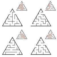 un ensemble de labyrinthes. jeu pour les enfants. casse-tête pour les enfants. énigme du labyrinthe. illustration vectorielle plane. vecteur