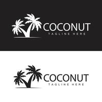 noix de coco arbre logo conception été plage plante paume arbre illustration modèle vecteur