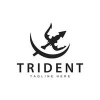 trident logo conception lance arme vecteur mer Roi poseidon Neptune symbole modèle