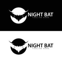 Halloween chauve souris logo chauve souris nuit animal conception vecteur illustration modèle