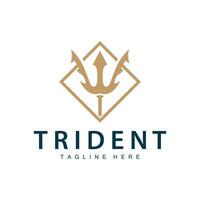 trident logo conception lance arme vecteur mer Roi poseidon Neptune symbole modèle