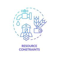 2d pente Ressource contraintes icône, Créatif isolé vecteur, mince ligne illustration représentant agricole groupes. vecteur