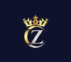 z lettre couronne luxe Royaume signe avec d'or Couleur entreprise logo conception vecteur