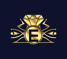 e lettre diamant luxe avec d'or Couleur entreprise logo conception vecteur