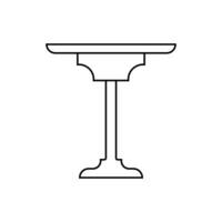 table icône vecteur. meubles illustration signe. café table symbole. lieu de travail logo. vecteur