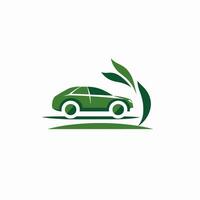 ai généré respectueux de la nature voiture fabricant rempli vert logo. durabilité affaires valeur. auto et feuille Facile icône. conception élément. ai art pour entreprise l'image de marque vecteur