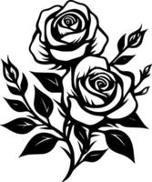 des roses, minimaliste et Facile silhouette - vecteur illustration