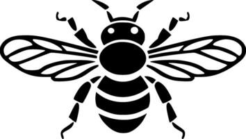 abeille - noir et blanc isolé icône - vecteur illustration