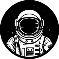 astronaute - noir et blanc isolé icône - vecteur illustration