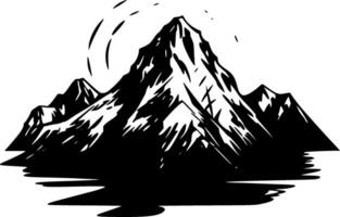 montagnes, noir et blanc vecteur illustration