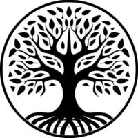arbre de la vie - minimaliste et plat logo - vecteur illustration