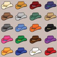 pack chapeau de cowboy 01 vecteur