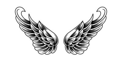 gratuit vecteur ancien ange ailes tatouage