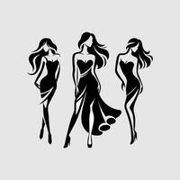 minimaliste et moderne mode les filles logo vecteur