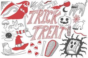 trick or treat halloween griffonnages art vecteur