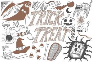 trick or treat halloween griffonnages art vecteur