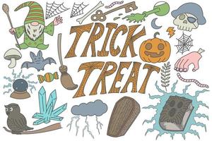 trick or treat halloween griffonnages art vecteur