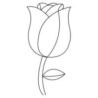 continu magnifique Rose fleurs Célibataire ligne dessin vecteur art