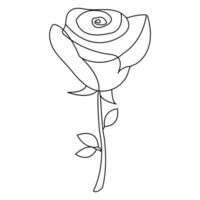 continu magnifique Rose fleurs Célibataire ligne dessin vecteur art