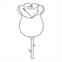 continu magnifique Rose fleurs Célibataire ligne dessin vecteur art