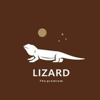 animal lézard Naturel logo vecteur icône silhouette rétro branché