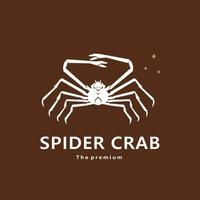 animal araignée Crabe Naturel logo vecteur icône silhouette rétro branché