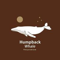 animal à bosse baleine Naturel logo vecteur icône silhouette rétro branché