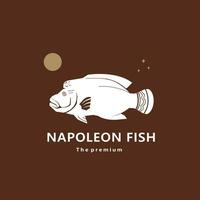 animal napoléon poisson Naturel logo vecteur icône silhouette rétro branché