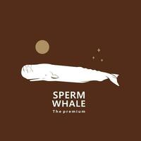 animal sperme baleine Naturel logo vecteur icône silhouette rétro branché