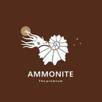 animal ammonite Naturel logo vecteur icône silhouette rétro branché