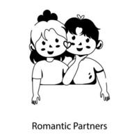 branché romantique les partenaires vecteur
