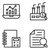 pack de affaires une analyse ligne vecteur Icônes